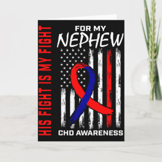 Cartão His Fight Nephew Chd Awareness American Flag Graph
