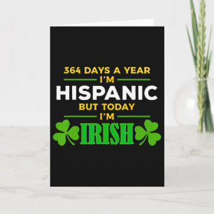 Cartão Hispano Hoje sou Irlandês Dia de São Patrício Engr