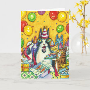 CARTÃO HISS N' FITZ CATS, KITTENS, MICE, FUNNY BIRTHDAY