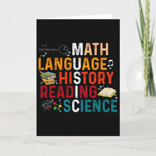 Cartão História da Língua Matemática Leitura Ciência Músi
