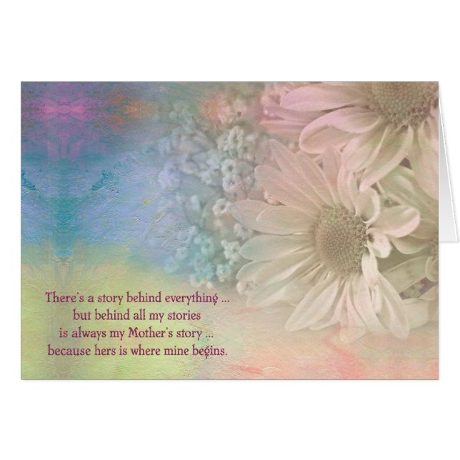 Cartão História de aniversário para a mãe (Frente Horizontal)