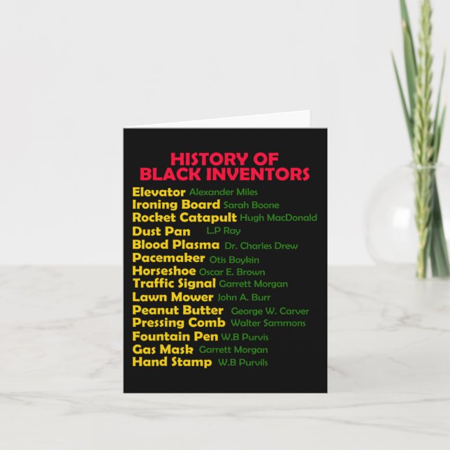 Cartão História Dos Inventores Negros História Negra Mês  (Frente)