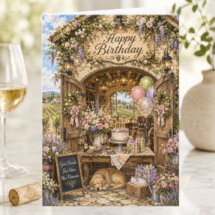 Cartão História Elegante de Primavera em Vinhedo Feliz An