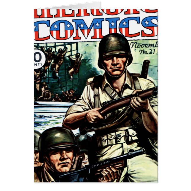 Cartão História em quadrinhos do herói (Frente)