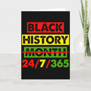 Cartão História Negra 24 7 365 Mapa da África Orgulho Bhm