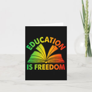 Cartão História Negra Educação é Livro da Liberdade Preto