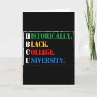Cartão História Negra Hbcu Faculdade e Universidade Histo