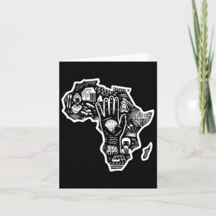 Cartão História Negra Mês África Mapa Design Arte de Unid