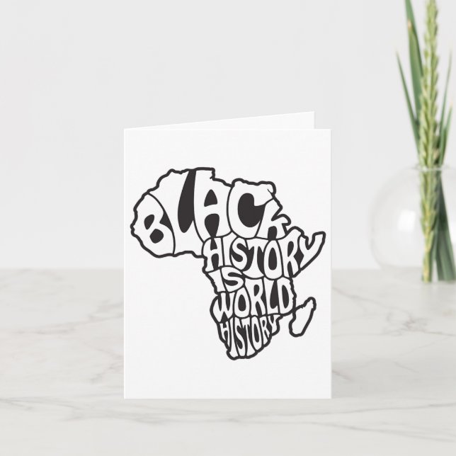 Cartão História Negra Mês África Mapa Design Educacional (Frente)