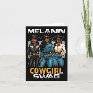 Cartão História Negra Mês Melanina Cowgirl Swag 1
