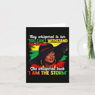 Cartão História Negra Mês Mulher Africana Afro I Am T