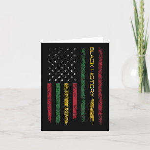Cartão História Negra na Bandeira dos EUA 4 de Julho Afro