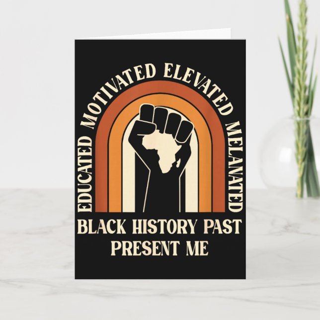 Cartão História Negra Passado Presente Eu Orgulho Melaniz (Frente)