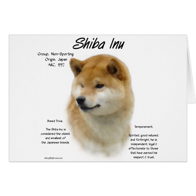 Cartão Histórico de Shiba Inu (Frente Horizontal)
