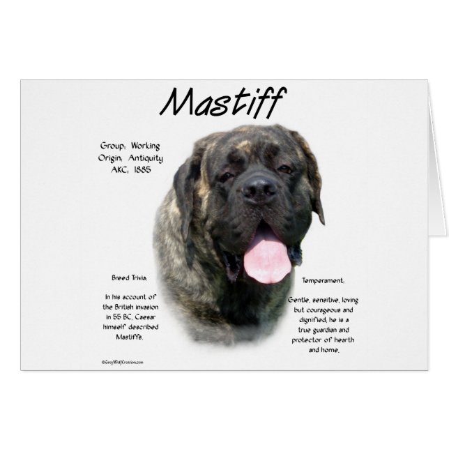 Cartão Histórico do Mastiff de Brindle (Frente Horizontal)