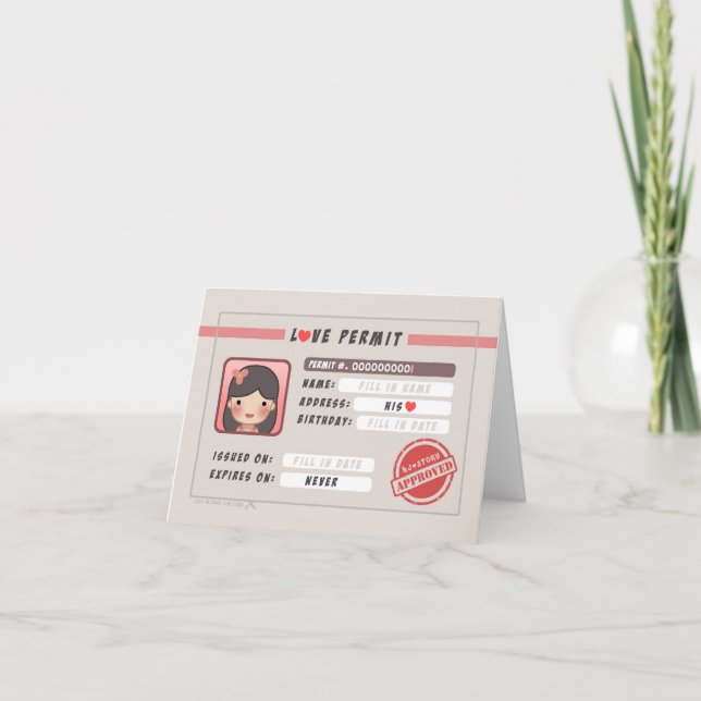 Cartão HJ - Licença de Amor - Rapariga (Frente)