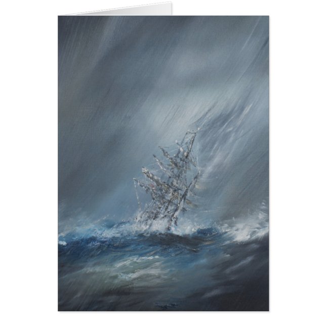 Cartão HMS Beagle na tempestade ao largo do Cabo Horn 24  (Frente)