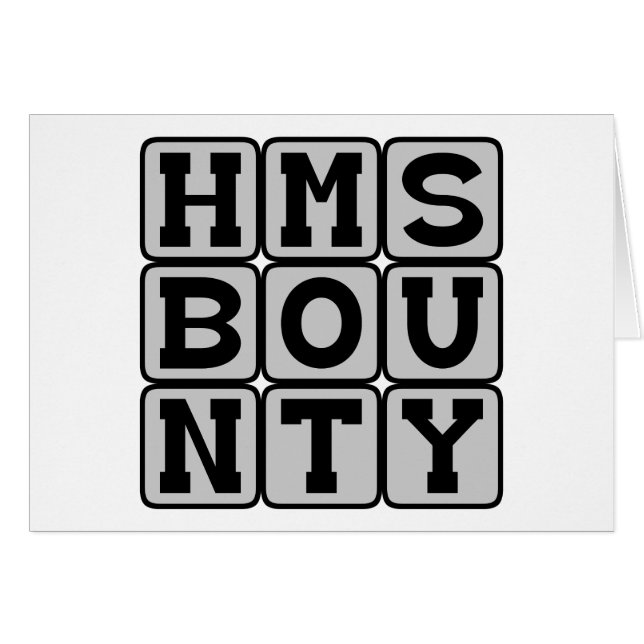 Cartão HMS Bounty, navio literário (Frente Horizontal)