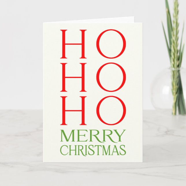 Cartão Ho Ho Feliz Natal (Frente)