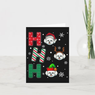 Cartão Ho Ho Ho Bichon Frise Cachorro Correspondente aos