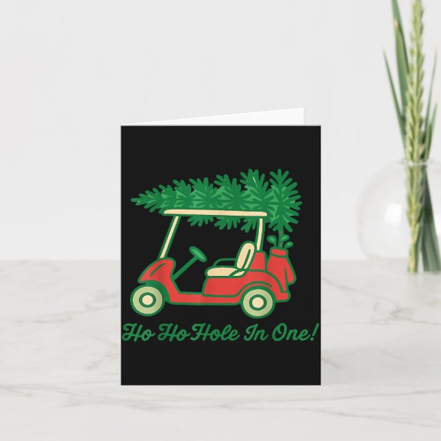 Cartão Ho Ho Hole In One Santa Golf Christmas Holiday Gol (Frente)