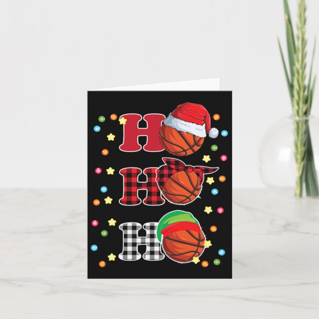 Cartão Ho Ho Papais noeis Red Xadrez Luzes de Natal Pajam (Frente)