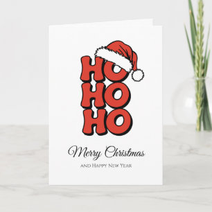 Cartão Ho Ho Red Ho, minimalista, feliz Natal