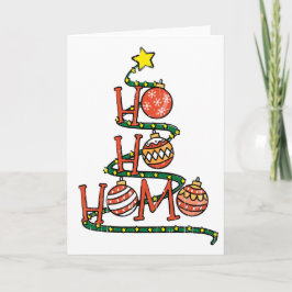 Cartão "Ho Homo" Gay de Árvore de Natal w Bolas Engraçado