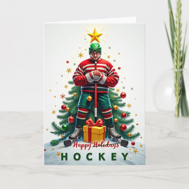 Cartão Hockey Christmas Card (Frente)