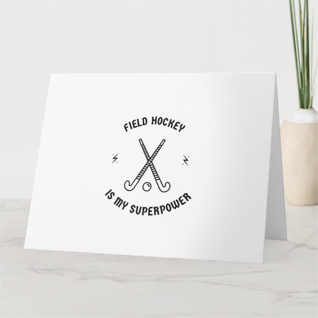 Cartão Hockey de campo é minha superpotência (Frente)