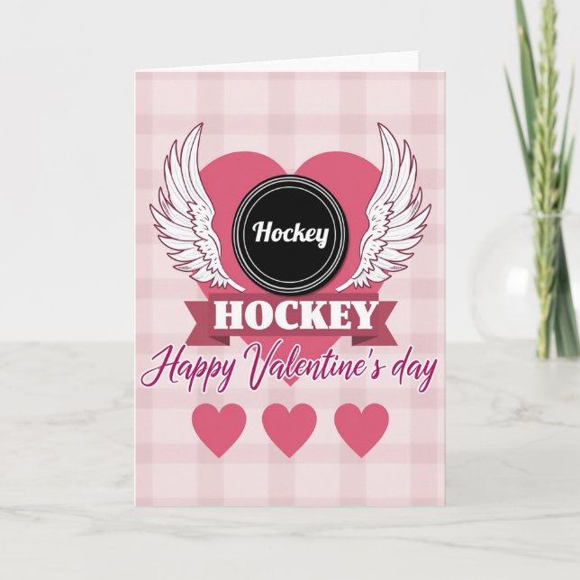 Cartão Hockey Love Valentines Day Card (Frente)