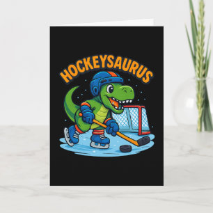 Cartão Hockeysaurus Dinossauro Engraçado de Hóquei no Gel