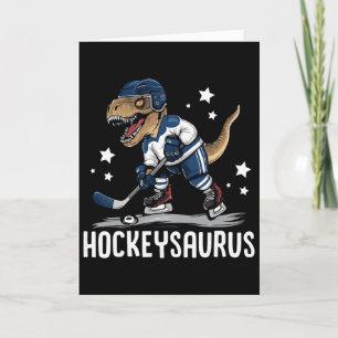 Cartão Hockeysaurus Dinossauro Engraçado Hockey Crianças 