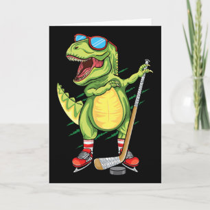 Cartão Hockeysaurus Dinossauro Hóquei no Gelo Trex Menino