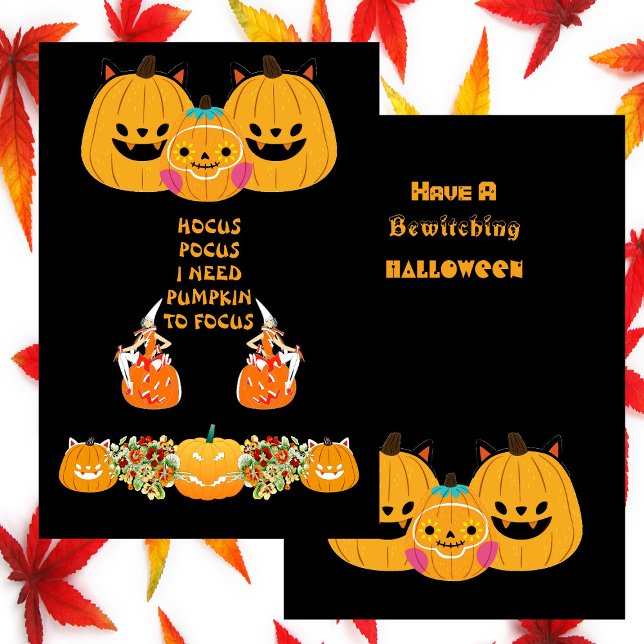 Cartão Hocus Pocus Bewitching Halloween Pumpkins Spooky (Hocus Pocus Bewitching Halloween Pumpkins Spooky Card)
