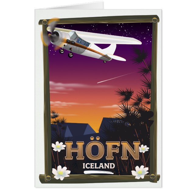 Cartão Höfn poster de voo da Islândia (Frente)