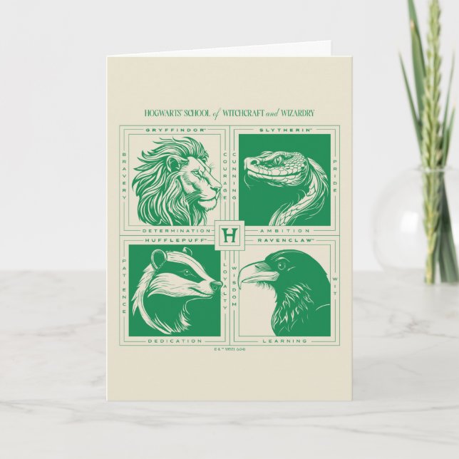 Cartão HOGWARTS™ House Animal Grid (Frente)