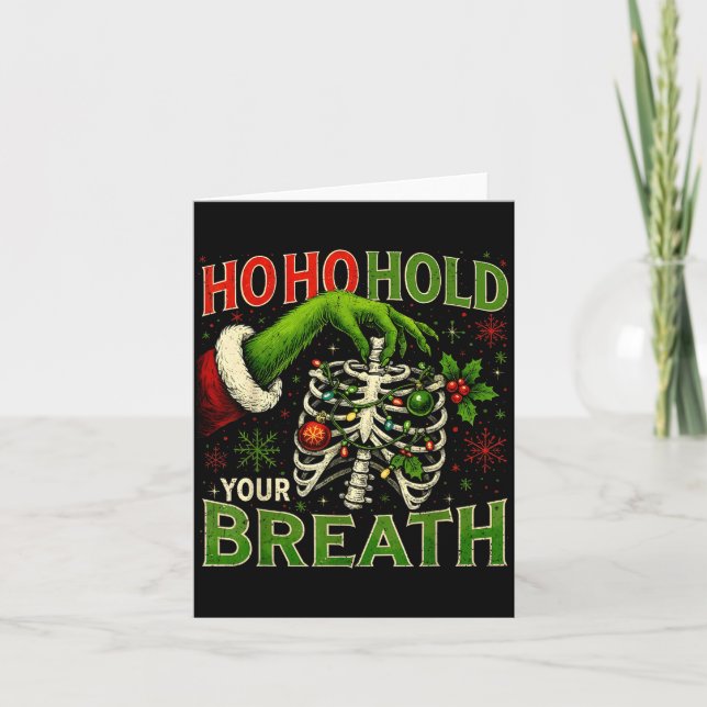 Cartão Hoho Hold Your Breath Funny Nurse Christmas  (Frente)