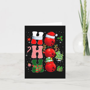 Cartão Hohoho Papais noeis Elf Reindeer Boliche Cylas E C
