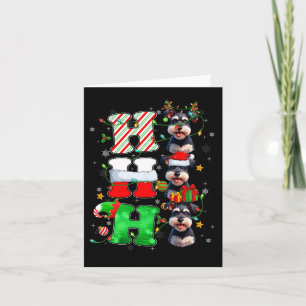 Cartão Hohoho Schnauzer Cachorro Papai Noel Elfo Chapéu R