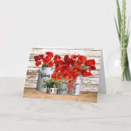 Cartão Hoje Escolho Joy Poppies Folheto de Saudação