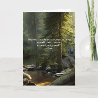 Cartão Hoje Eu Sou Sábio Rumi Citação Cênica