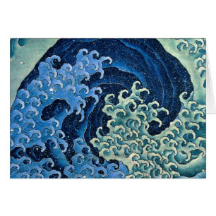 Cartão Hokusai Feminine Wave Vintage Ocean