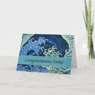 Cartão Hokusai Feminine Wave Vintage Ocean