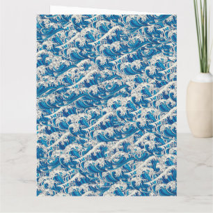 Cartão Hokusai, o padrão de onda do Excelente Onda Azul N