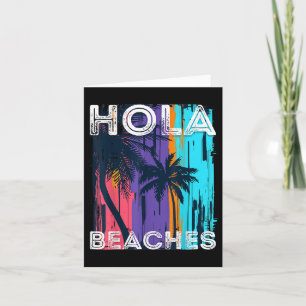 Cartão Hola Beaches Hello Summer Vacation Palm Tree Famil