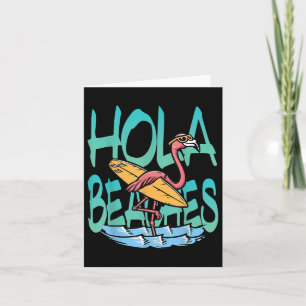 Cartão Hola Beaches Surfer Voador No Oceano Praia Wav