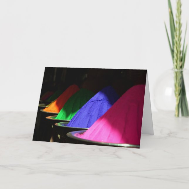 Cartão Holi Hai Colorful Powders (Frente)