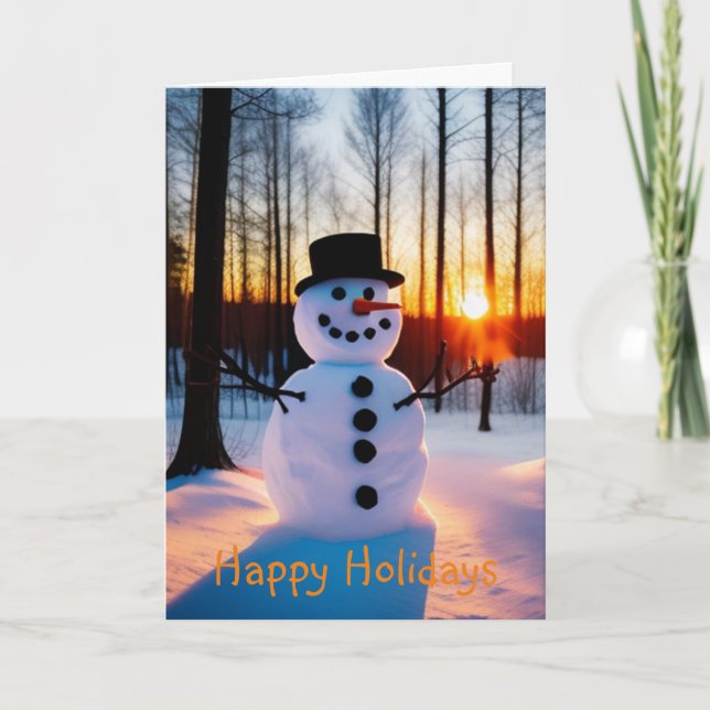 Cartão Holiday Snowman (Frente)
