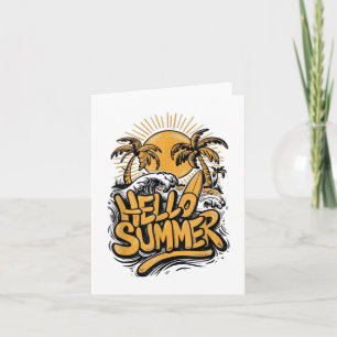 Cartão Holiday Vibe Hello Summer Sunshine Beach Ocean Bea